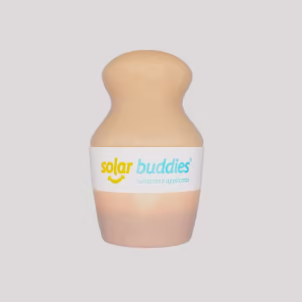 Solar Buddies Refillable Roll On Sponge Applicator For Kids, Adults, Families, Travel Size Holds 100ml Travel Friendly for Sunscreen, Suncream and Lotions (Nude)
