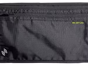 NO Jet Lag Travel Waist Pouch, Passport Holder for Travel with RFID Blocking Technology, Hidden Travel Pouch to Protect Cash, Credit Cards, Phones, Travel Essential