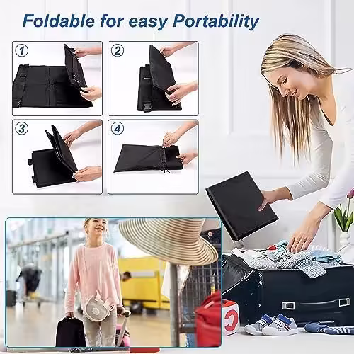 Runmeihe Toddler Airplane Bed, Portable Baby Airplane Seat Extender Travel Essentials for Flying with Kids, Toddlers Airplane Travel Accessories for Kids Rest Legs and Lie Down (Black) - Image 6