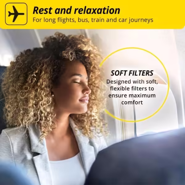 Alpine FlyFit Ear Plugs - Regulates air pressure to prevent eardrum pain - Soft filters designed for travel - Comfortable hypoallergenic material - Reusable earplugs - Image 7