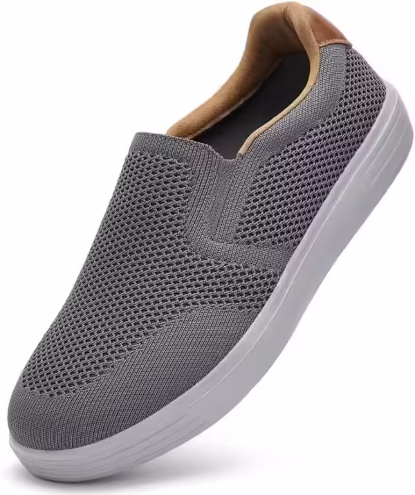 Puxowe Men's Slip On Loafer Mesh Breathable Trainers Comfy Casual Walking Shoes