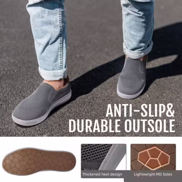 Puxowe Men's Slip On Loafer Mesh Breathable Trainers Comfy Casual Walking Shoes - Image 3