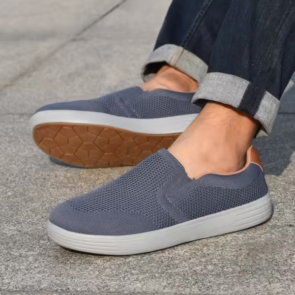Puxowe Men's Slip On Loafer Mesh Breathable Trainers Comfy Casual Walking Shoes - Image 6